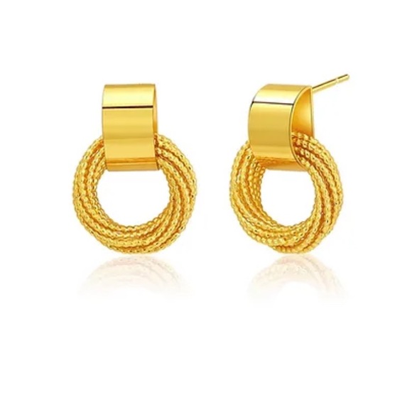 Anthropologie Gold Hoops - Picture 7 of 8